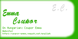emma csupor business card